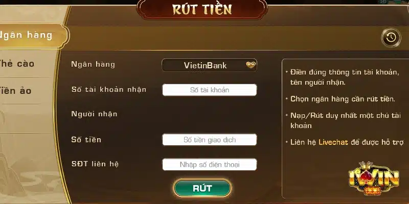 rút tiền iwin